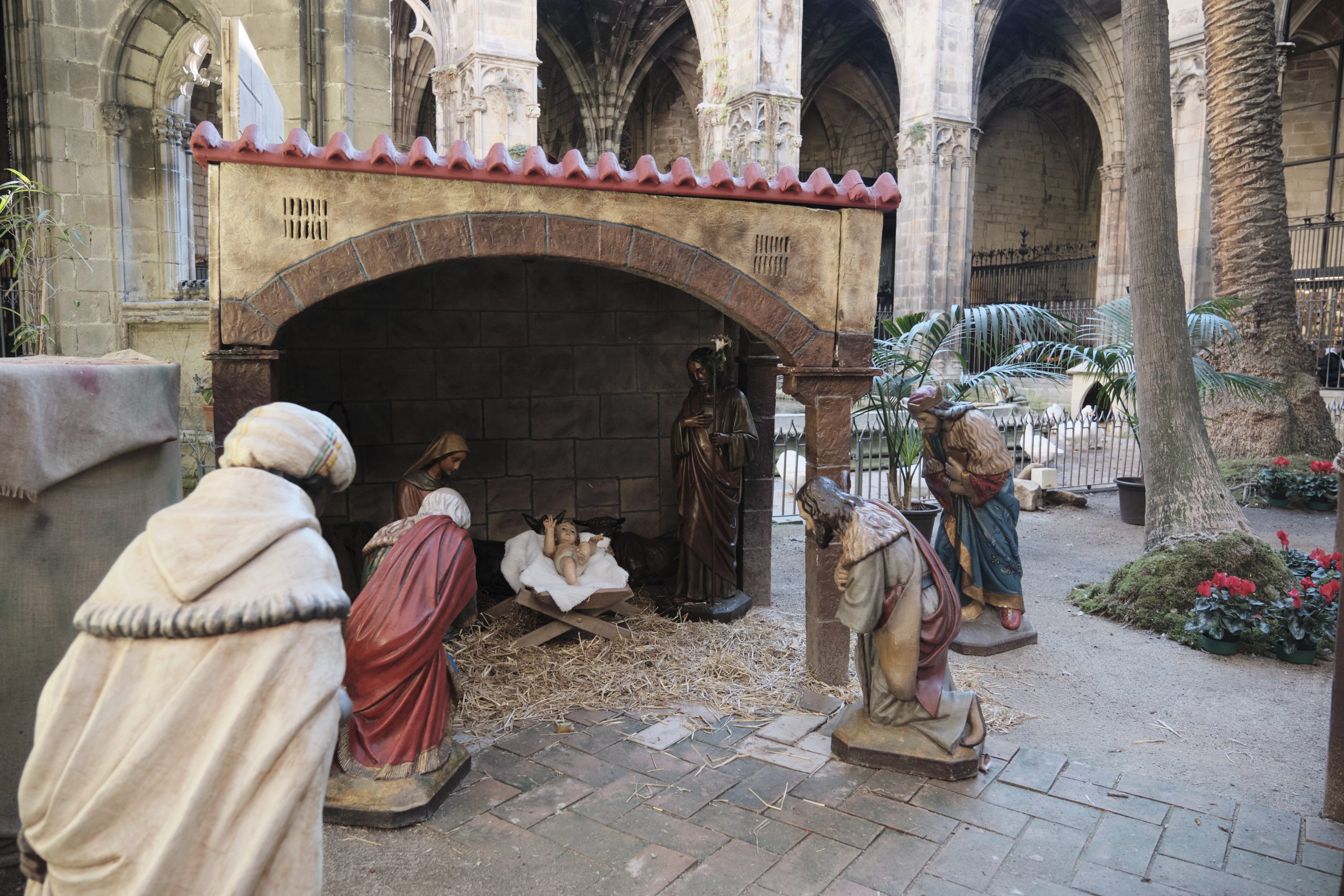 Traditional Nativity Scene at Cathedral cloister